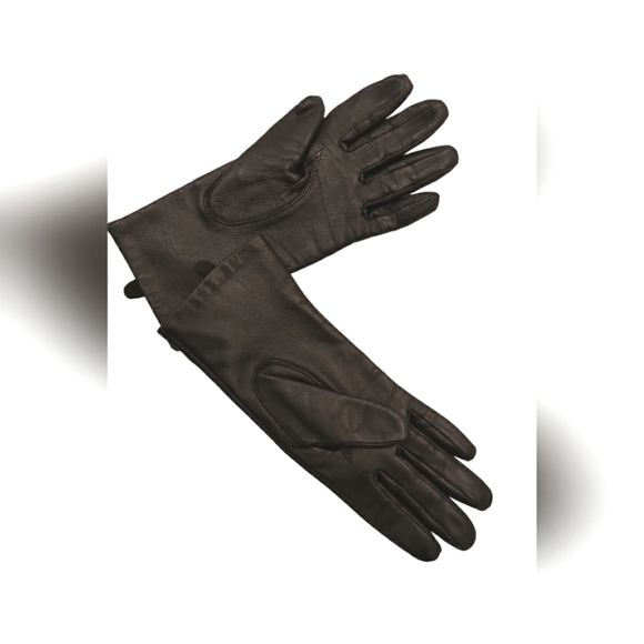 Vintage H&M Elegant Women's Genuine Leather Gloves Black Mint Condition Size XS - Picture 3 of 14